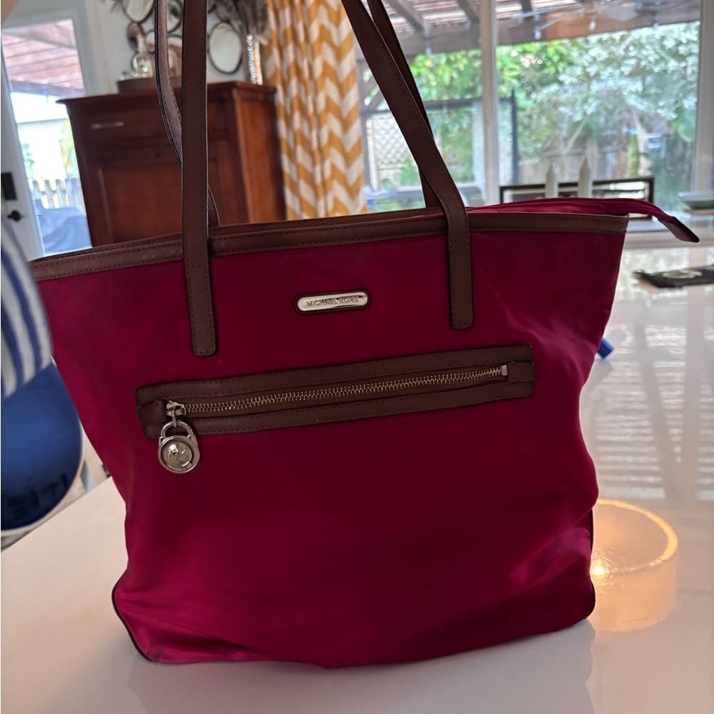 Michael Kors Travel Tote Bag with Brown and gold Accents